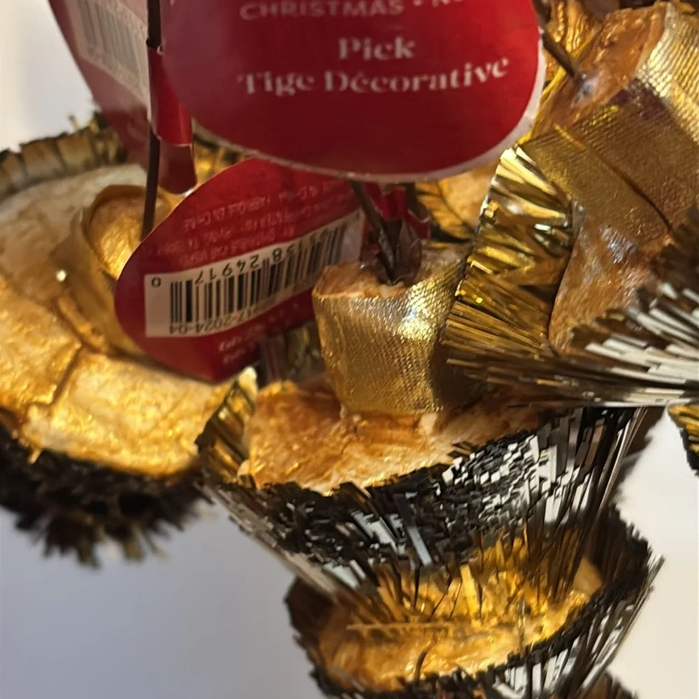 Gold Tinsel Tree Picks Set of 18 Gold Christmas Trees Pics Gold Tinsel Floral